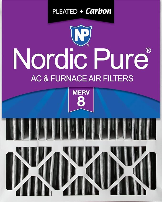 Nordic Pure 20x25x5 (Actual Size: 19 3/4 x 24 3/4 x 4 3/8) Lennox X6673 X6675 Replacement Air Filter MERV 8 + Carbon 1 Pack