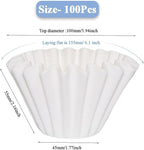 1-2 Cup White Coffee Filters, 100 Count Unbleached Basket Coffee Filter Paper for Miniature Mr Coffee, Small Coffee Maker, Single Serve Coffee Pot, Pour Over Coffee Kit