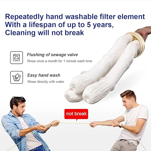13.21GPM Ultra-Filtration Whole House Water Filter, Stainless Steel Water Filter System for Home, 99.99% of Contaminants Larger Than 0.01μm for Tap/Well/Lake Water- UF6