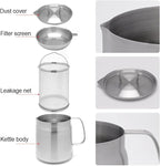 Oil Strainer, Bacon Grease Container Large Capacity Deep Fryer and Strainer Cup Combo Pan, 304 Stainless Steel Oil Separator, Ergonomic Handle, Easy to Use, Multi Functional, for