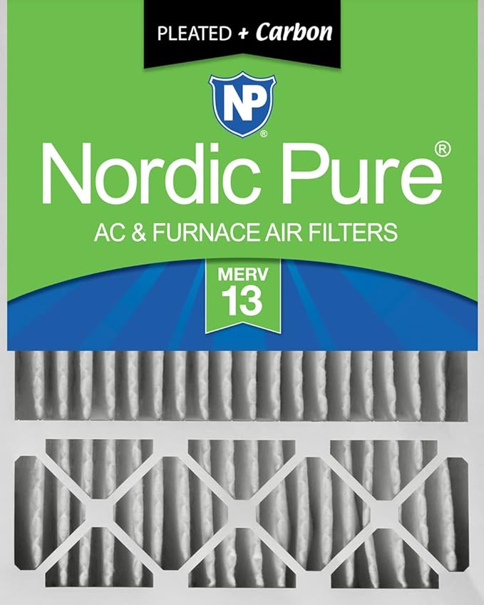 Nordic Pure 20x25x5 (Actual Size: 19 3/4 x 24 3/4 x 4 3/8) Lennox X6673 X6675 Replacement AC Filter MERV 13 + Carbon 1 Pack