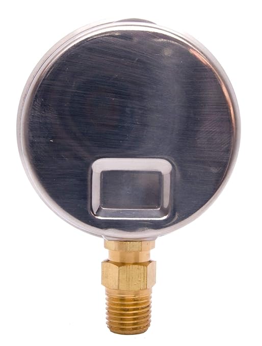 2-1/2" Oil Filled Pressure Gauge - Stainless Steel Case, Brass, 1/4" NPT, Lower Mount Connection, 0-3,000PSI