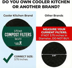 Cooler Kitchen 3.75" - 4 Pack Activated Charcoal Compost Bin Filters - 3.75 Inch Activated Charcoal Filters Replacement Set for Kitchen Recycle Bin - Odor Absorbing Home Countertop Compost Bin Filter