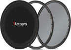 7artisans Nano Magnetic Filter UV Filter ND Light Reduction Filter/CPL Polarization Filter/GND Gradient Filter/Black Mist 1/4 Portrait Photography Filter Suitable for Lens(82mm ND8)