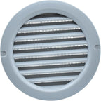 VENTS-US - 4" Round Light Grey Plastic Vent Cover for Air Supply or Exhaust Air Applications - Built-in Insect Screen Mesh and Flange Included - Compatible with a 4 Inch Duct Diameter (4-Pack)
