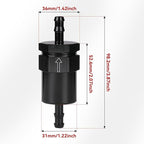 5/16" Billet Inline Fuel Filter 30 Micron Aluminum Black
