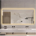 Smart Lighted Bathroom Mirror for Wall，Bathroom Mirror with LED Lights，Energy-Saving LED Smart Mirrors，LED Mirror for Bathroom，with Demister Pad and Smart Touch Switch(H70*W90cm/H27.6*W35.4IN)