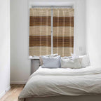 Retro Country Brown Wooden Board Window Valance Curtains, Farmhouse Gradient Plank Light Filtering Kitchen Valance with 3-inch Rod Pocket for Living Room Bathroom Bedroom,2 Panel,42x63In