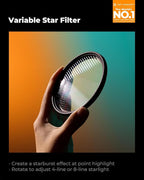 K&F CONCEPT 67mm Variable Star Filter Cross Screen Starburst Filter 4, 8 Points -18 Layer Coating Ultra Slim Optical Glas Camera Lens Filter with 3 Cleaning Cloth