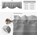 Grey Ombre Wooden Tie Up Valance Curtains for Windows, Kitchen Curtains Window Shades, Farmhouse Retro Gray Wood Gradient Light Filtering Roman Curtain Valances for Bedroom/Bathroom/Cafe 54"x18"