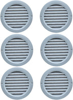 VENTS-US - 4" Round Plastic Light Gray Vent Cover with Built-in Insect Screen and Flange for Air Supply or Exhaust Air Applications - Compatible with a 4 Inch Duct Diameter (6-Pack)