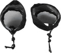 2 Pack Grow Tent Vent Duct Filter Covers with Elastic Band and Fixed Buckles, Silver-Coated Oxford and Mesh Cloth for Plant Greenhouses, Fits 4in 6in 8in Openings, Black(4in)