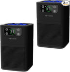 Air Purifier for Bedroom Home, FETIONS Air Cleaner with Fragrance Sponge Sleep Mode 3-in-1 Filtration System, Compact with H13 HEPA Filter for Pet Dander Pollen Smoke Dust Odor, Black, 2 Pack