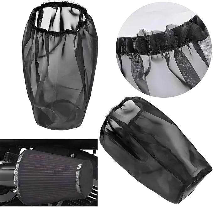 AICEL Air Filter Wrap, 2 Pcs Universal Auto Cold Air Filter Protective Dustproof Cover, Automotive Air Cleaner Waterproof Rain Sock Wrap for High Flow Air Intake Filters, Car Accessories (Large)