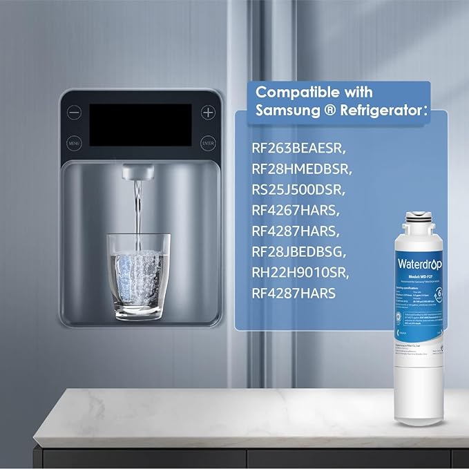 Waterdrop DA29-00020B Replacement for Samsung® Water Filter HAF-CIN/EXP, DA29-00020B, HAF-CIN, DA29-00020B-1, RF28HMEDBSR, RF263BEAESR, RS25J500DSR, RF263TEAESG, HDX FMS-2, DA97-08006A-1, 1 Filter