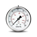 SENCTRL 0-160 Psi Glycerin Liquid Filled Air Pressure Gauge, 2.5" Dial Size, 1/4" NPT Back Mount, Stainless Steel Case, for Water Pump, Tire, Large Air Compressor, Well, RV Regulator Pressure Test