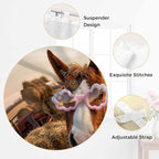 Farm Horses Kitchen Curtains 45 Inch Length, Short Cafe Window Curtains Tab Top, Farmhouse Barn Funny Animals Butterfly Light Filtering Window Treatments Tier Drapes 27.5"x45" 2 Panel