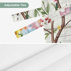 Easter Tie Up Valance Curtains for Windows, Kitchen Curtains Window Shades, Spring Farmhouse Watercolor Bunny Eggs Wood Grain Light Filtering Roman Curtain Valances for Bedroom/Bathroom/Cafe 42"x18"
