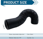 Car Air Intake Pipe, 2.5" Leak-proof Bendable Feed Expansion Hose for Extending to 39 ", Waterproof Cold Air Turbo Intake Inlet, Universal Guide Hose Modification for Most Cars (Black)