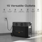 EF ECOFLOW Portable Power Station 3600Wh DELTA Pro with Bag, 2.7H to Full Charge, 5 AC Outlets, 3600W, 120V Lifepo4 Power Station with Expandable Capacity, Solar Generator for Home Use, Blackout, RV