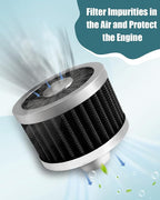 2PCS Car Air Filter Fit for Vehicles with 23mm Air Intake, High Flow Vent Valve Cover Breather Filter (Black)