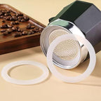 2 Pcs Filter with 3 Pcs Silicone Gasket Seals for 3 Cup Stovetop Espresso Coffee Maker Replacement Parts for DITOSH Aluminium Moka Pot