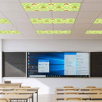 3 Pack Fluorescent Light Cover, Desert Sand Camels Light Covers for Ceiling Lights, Palm Trees Tropical Plants Polka Dot Yellow Magnetic Lights Filters Ceiling Shade for Classroom/Office - 4 x 2 Feet