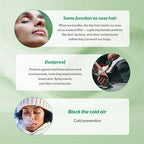 3-Ply Nose Filter Reusable Breathable Nasal Plugs Air Filteration for Dust, Pollution, Block Cold Air - Pack of 3 (Large)