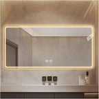 Bathroom Mirror with LED Lights，Smart Illuminated LED Bathroom Mirror，Energy-Saving LED Smart Mirrors，LED Mirror for Bathroom，with Demister Pad and Smart Touch Switch(H60*W80cm/H23.6*W31.5IN)