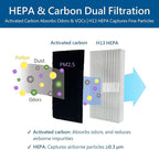 x6 H13 HEPA & x24 Active-Carbon Filter Set (Purifier Excluded). Prevent PM2.5, dust, and Reduce Light Odors. for Respirator PMPR-3SH mask. for Woodworking, Construction Work, Sanding, DIY.