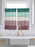 Retro Farm Woodcuts Texture Window Valance Curtains, Green Brown Gradient Light Filtering Kitchen Valance with 3-inch Rod Pocket for Living Room Bathroom Bedroom,2 Panel,42x54In
