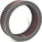 Round Washable Air Filter Cleaner Red Element Replacement Filter Flow Kit (9" X 3")