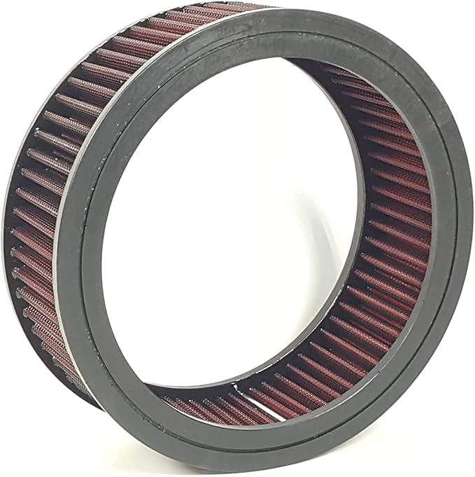 Round Washable Air Filter Cleaner Red Element Replacement Filter Flow Kit (6" X 2")