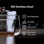 Vatya Stainless Steel Kitchen Compost Bin - NO Filter Countertop Composter, Composting Bucket, Counter Top Small Indoor Food Waste Container with Lid, Odorless Food Scrap Pail, Large 0.8 Gallon