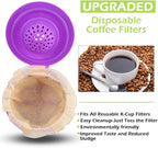 CAPMESSO Disposable Coffee Paper Filters, 100 Count Keurg Cup Coffee Filters Compatible with Keurg Brewers Reusable Single Serve 1.0 and 2.0 Coffee Maker (100 Count, Unbleached)