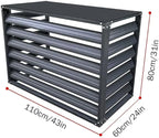 Outdoor Privacy Screen, Metal Air Conditioner Fence Cover with 4 Panels, Outdoor Trash Can Pool Equipment Enclosure Panels (Gray 2)
