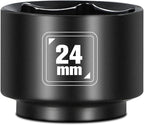 BLACKROBOT 24mm Low Profile Oil Filter Socket, 3/8" Drive 6-Point Oil Filter Cap Remover and Installer Tool, Chrome Vanadium Steel