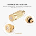 20pcs High Pressure Atomizer Nozzle Brass Misting Nozzles for Outdoor Cooling System, Landscaping, Greenhouse Irrigation, Air Humidification, Anti-Drip Fogging Spray Head(0.006"/0.15mm)