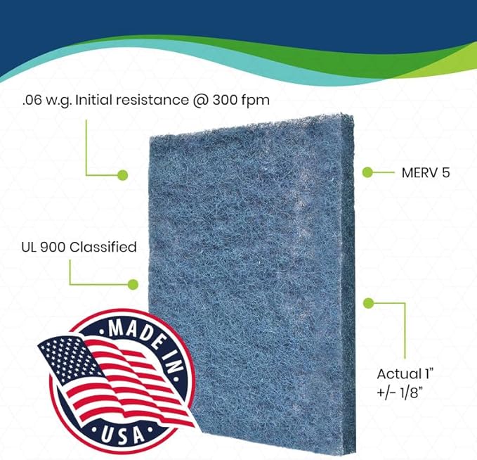Natural Fiber Hog Hair Furnace Door Filter for Mobile, Manufactured and Modular Homes (16 x 26)