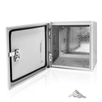 Electrical Box 12 x 12 x 6 Inch Indoor Outdoor Electrical Enclosure Box Steel Junction Box Wall Mounted Universal Electrical Project Box with Safety Locks and Mounting Plates