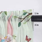 Easter Sheer Valances for Windows 54"x18", Light Filtering Kitchen Curtains Valance, Spring Watercolor Bunny Eggs Tulip Wooden Grain Teal Rod Pocket Chiffon Curtains for Living Room Bedroom Cafe