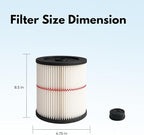 Nispira 9-17816 17816 Red Stripe Replacement HEPA Filter for Craftsman Craftsman Shop Vac Wet/Dry Vacuum 5/6/8/12/16/32 Gallon Larger, 4 Pack