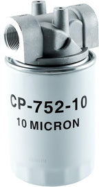 ‎‎Hydraulic Oil Filter Assembly - 3/4" NPT Ports,10 Micron Spin-On Hydraulic Return Line Filter Housing with Indicator Port, 20 GPM, 200 PSI for Log Splitters&Mini Excavators,Models 723-0405,CP-752-10