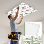 2 Pack Fluorescent Light Cover, Sand Camel Light Covers for Ceiling Lights, Vintage Farmhouse Desert Animals Camel Magnetic Lights Filters Ceiling Shade for Classroom/Office - 4 x 2 Feet