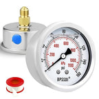0-160 Psi Glycerin Liquid Filled Low Pressure Gauge, 2.5" Dial Size, 1/4" G Back Mount, 304 Stainless Steel Case, for Water Pipe, HVAC, Water Oil Air Pressure Test