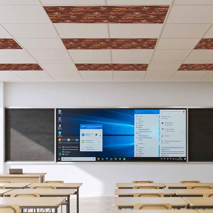 Cowboys Horses 3 Pcs Fluorescent Light Covers 4 x 2 Feet, Desert Ethnic Winds Dark Brown Background Covers for Ceiling Lights Magnetic Light Cloth Filter for Classroom Office Home