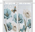 Blue Tulips Bedroom Curtains 72 Inch Length, Window Curtains Tab Top, Watercolor Flowers Butterfly Spring Farmhouse Blue Light Filtering Window Treatments Drapes 52"x72" 2 Panel