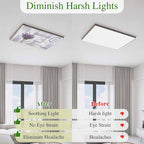 Fluorescent Light Covers for Ceiling Lights Lavender Flower Magnetic Light Filters 1 Pack 4x2 ft Watering Can Purple Old Postcard Wood Ceiling Lights Cover for Classroom Office School Drop Lamp Decor