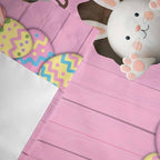Pink Easter Curtain Valances for Windows, Kitchen Valance Window Treatment, Easter Bunny Eggs Spring Cartoon Farmhouse Wood Grain Light Filter Block Curtains for Bathroom/Bedroom/Living Room 60''x18''