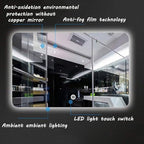 600 x 800mm LED Wall Mounted Bathroom Mirror with Lights Bathroom Mirror Touch Switch Demister Pad (Color : Horizontal Size : 600 * 800mm) (Horizontal 600 * 800mm)